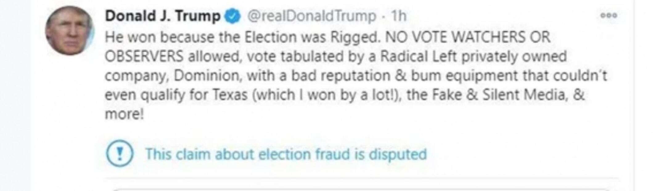 Trump reconoce en Twitter que Biden ganó las elecciones, pero dice que fue por un “fraude”