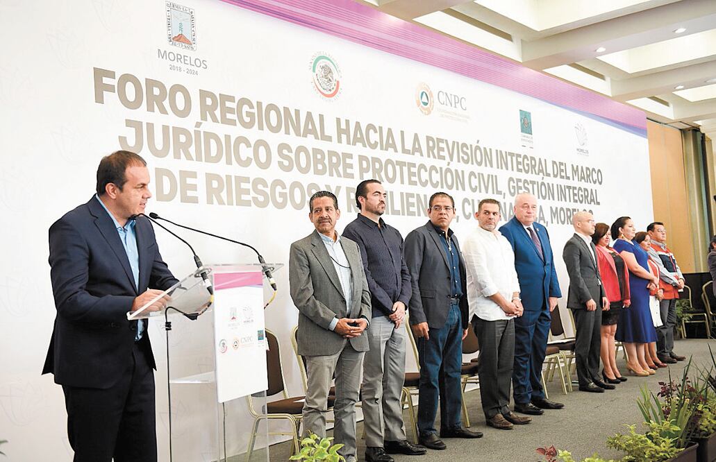 El gobernador de Morelos, Cuauhtémoc Blanco Bravo, inauguró ayer un foro regional en materia de Protección Civil y su marco jurídico. ESPECIAL