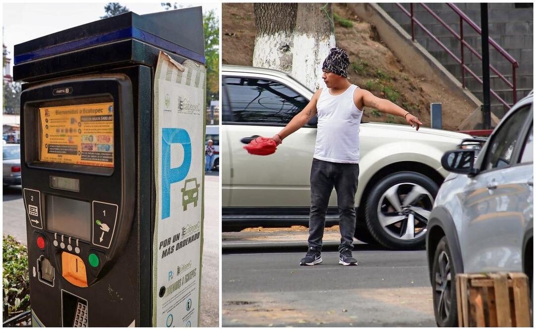 Los parquímetros dejaron de funcionar, pero ahora los viene-viene piden cuotas voluntarias a automovilistas y apartan lugares. Foto: Luis Camacho | El Universal (08/01/2025)