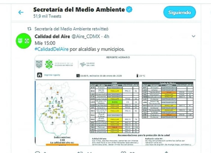 Falla página web a Sedema