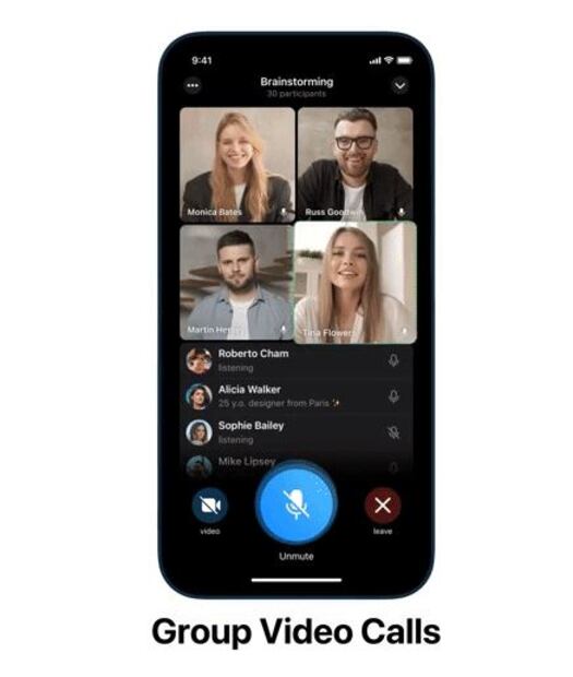 Telegram ya permite hacer videollamadas grupales