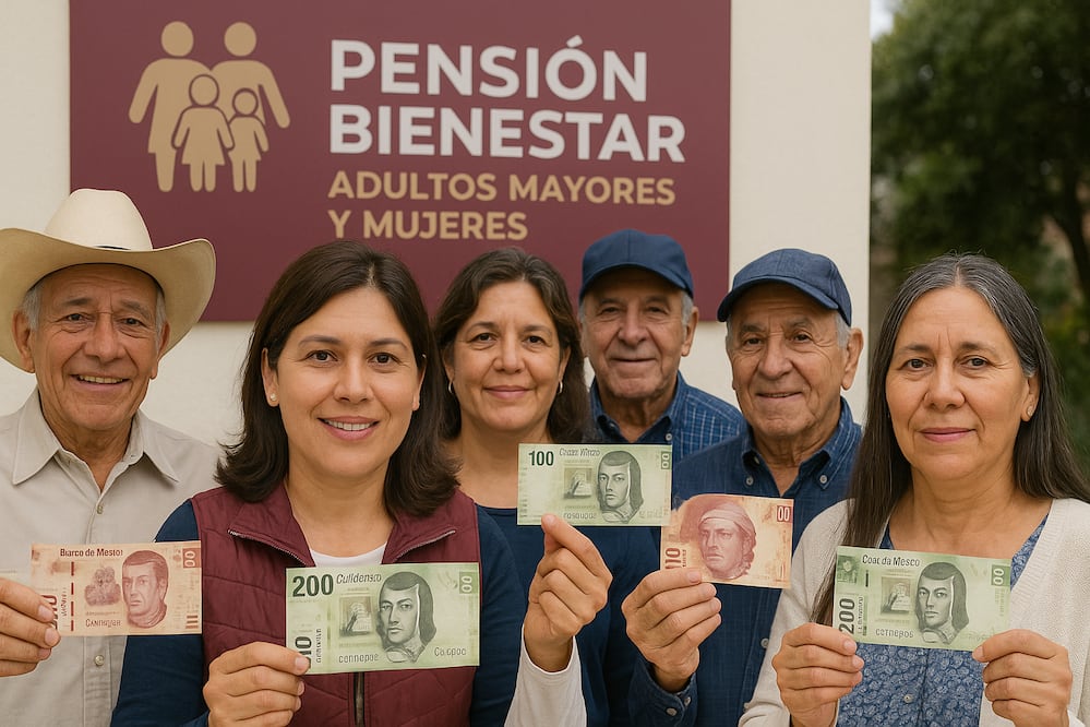 Pensión Bienestar Adultos Mayores y Mujeres. Foto: Creada con IA