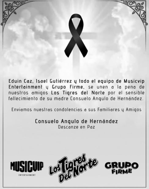 El emotivo mensaje que Grupo Firme le envío a Los Tigres del Norte por el fallecimiento de la "jefa de jefas"