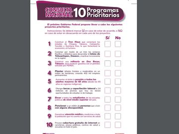 Dan a conocer boleta para consulta de Tren Maya y otros 9 programas