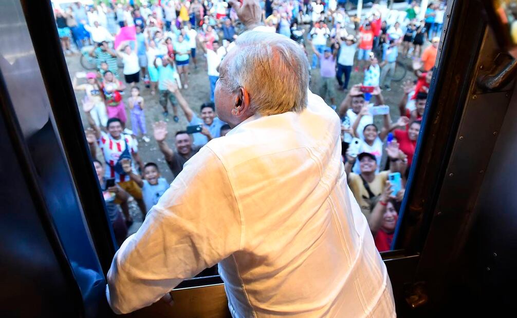 Recorrido de AMLO en Tren de Tehuantepec / Foto: Especial