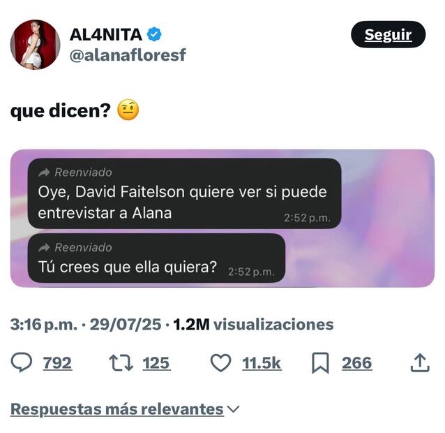 La streamer compartió una captura de pantalla que desato controversia. Foto: 'X'