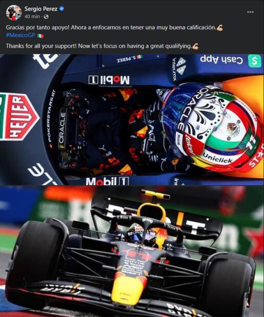 Checo Pérez, motivado de cara a la clasificación del Gran Premio de México