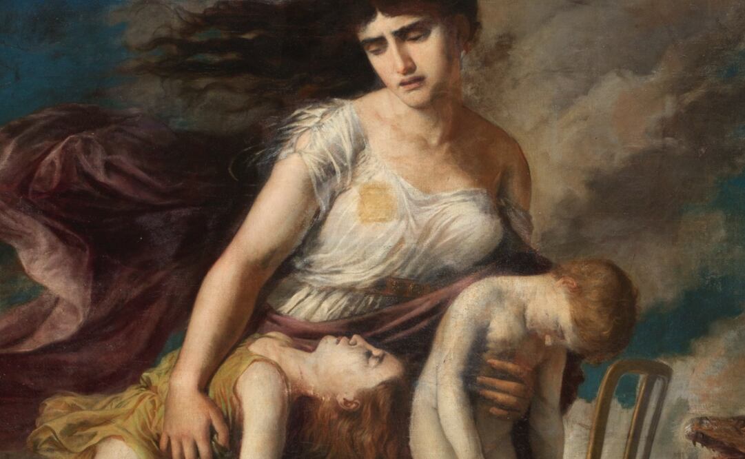 Medea y la tragedia de las madres asesinas. Imagen: detalle de "Medea, con los hijos muertos, huye de Corinto en un carro tirado por dragones", cortesía del Museo del Prado