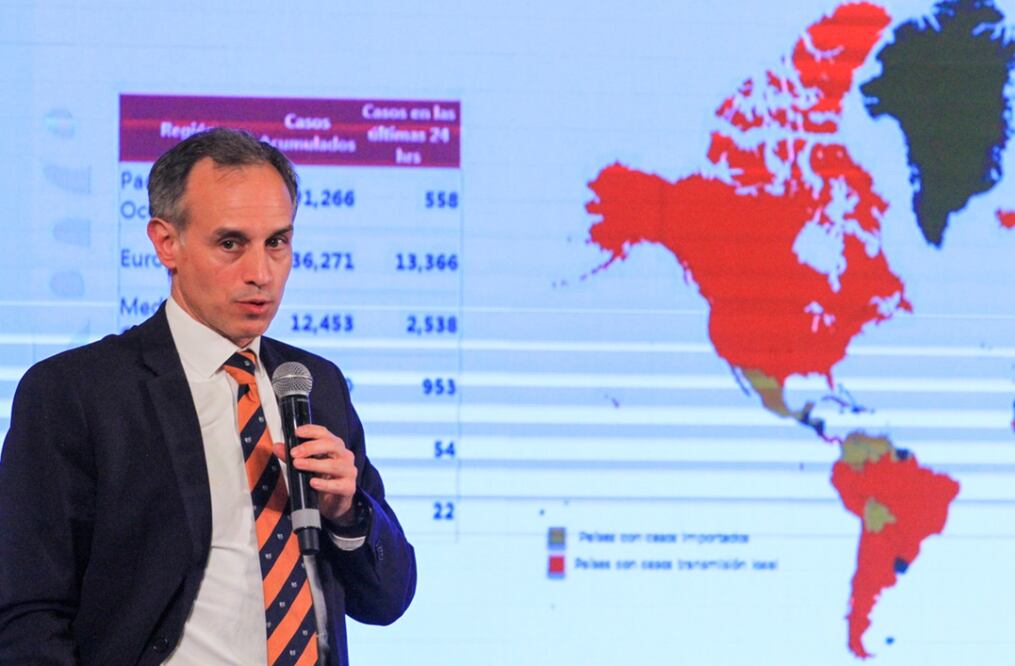Hugo López-Gatell, subsecretario de Salud, encabezó la conferencia para dar a conocer los pormenores del Covid-19 en el país. Foto: Notimex