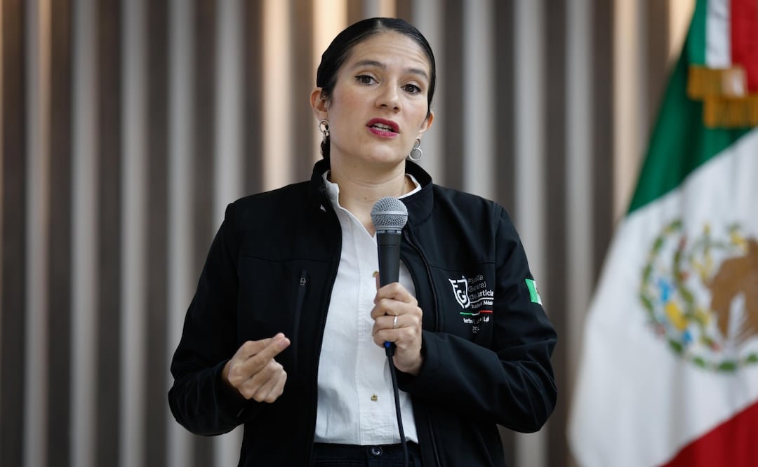 Bertha María Alcalde Luján, titular de la Fiscalía General de la Ciudad de México, ofreció una conferencia de prensa sobre el combate a la impunidad en casos de homicidios en la CDMX.  FOTO: DIEGO SIMÓN SÁNCHEZ