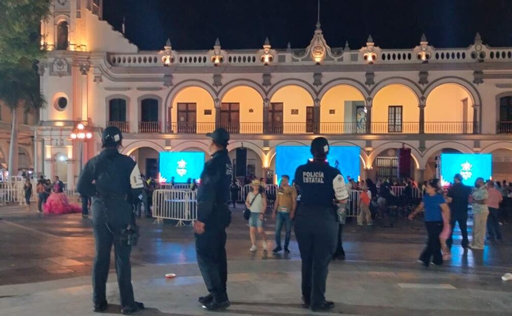 Elementos policiales son desplegados en la zona conurbada de Veracruz-Boca del Río (27/06/2025). Foto: Especial