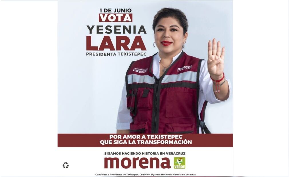 Yesenia Lara, candidata asesinada en Texistepec, Veracruz, el 11 de mayo de 2025. Foto: Especial