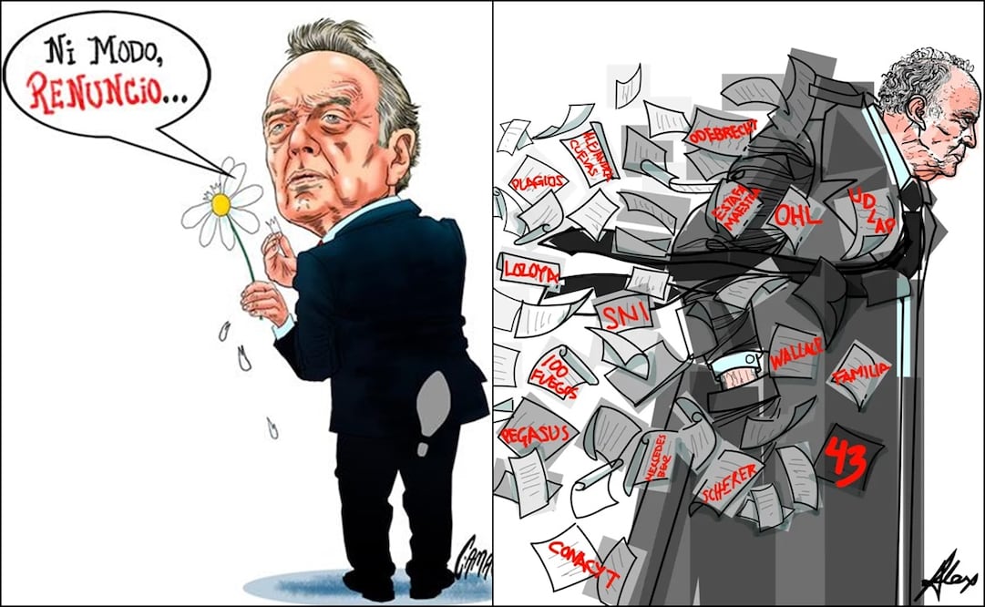 A través de trazos mordaces y humor agudo, varios caricaturistas retrataron el adiós del controversial fiscal, ofreciendo lecturas visuales que van desde la ironía hasta la reflexión sobre su paso por la Fiscalía General de la República. Fotos: Camacho y El Alex