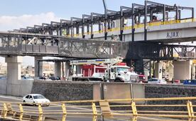Autopista México-Puebla; cierres en km 20 por obras del trolebús colapsan la circulación