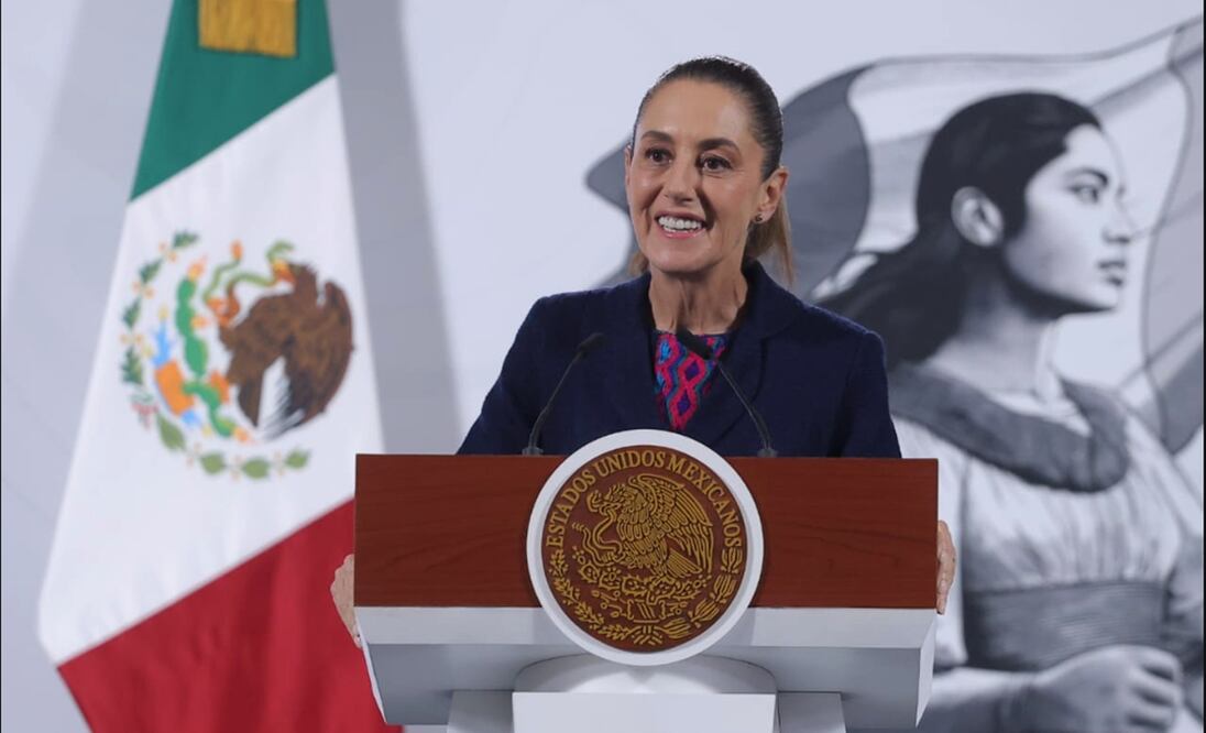 La presidenta Claudia Sheinbaum Pardo durante la mañanera del miércoles 8 de octubre de 2025. Foto: Gabriel Pano/EL UNIVERSAL