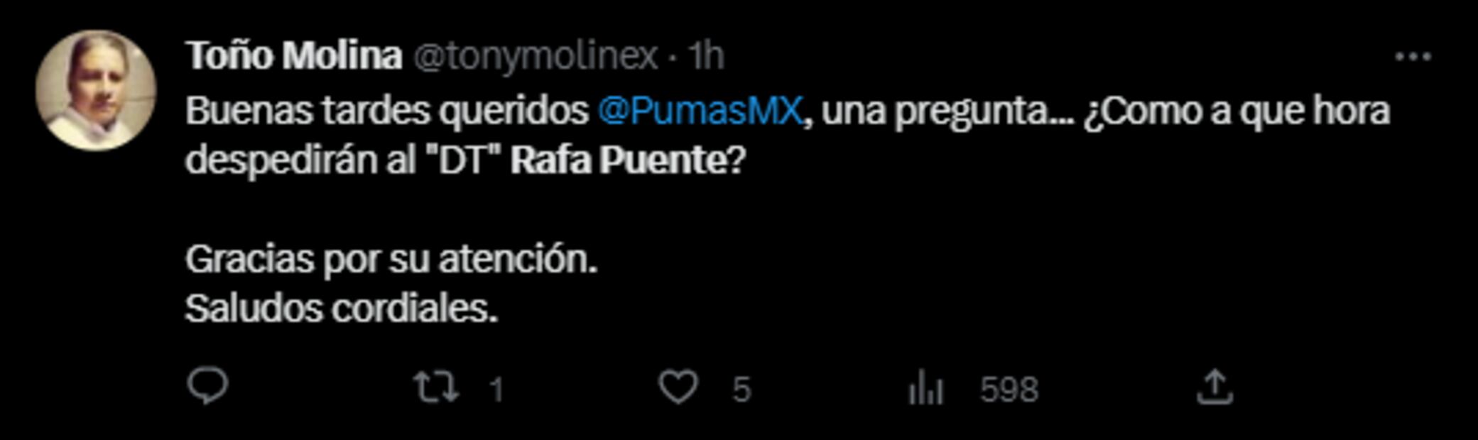 Afición de Pumas invade las redes y pregunta: ¿A qué hora corren a Rafa Puente?