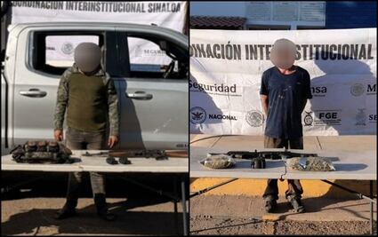 Detienen a dos hombres con armas, cartuchos y cargadores en distintos operativos en Navolato, Sinaloa