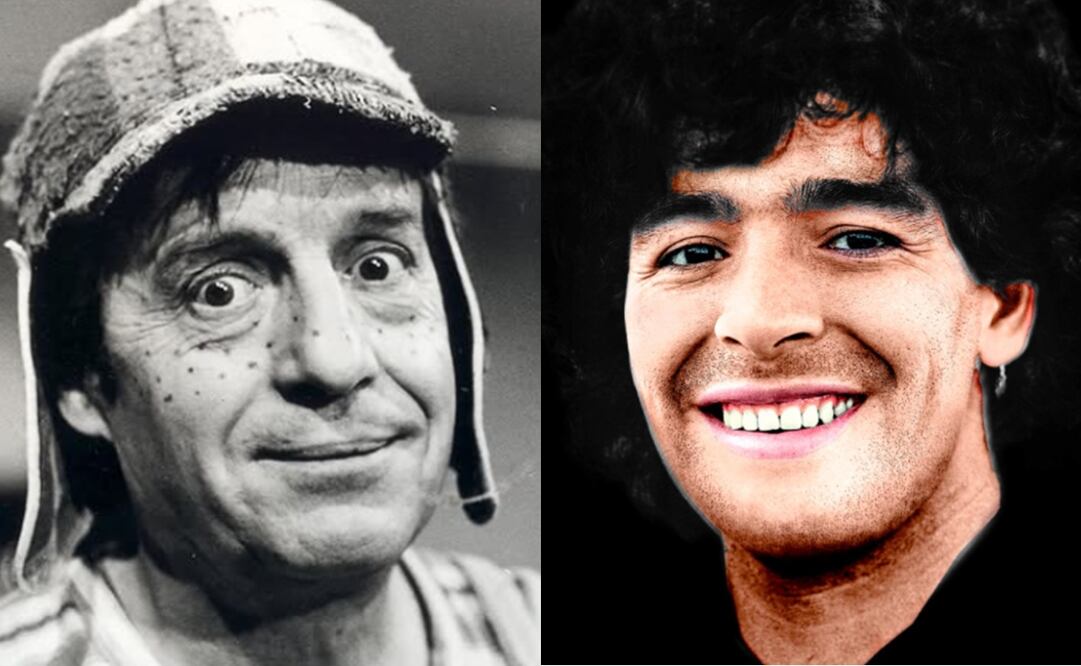 Maradona elogió a "Chespirito" por su capacidad para hacer reír a millones de personas. Foto: Instagram oficial Chespirito y fundacionmaradona.