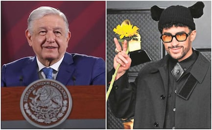 AMLO agradece a Bad Bunny y Grupo Frontera por levantarle el veto a la mañanera tumbada