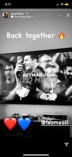 Neymar da la bienvenida a Messi en el PSG: "Juntos de nuevo"