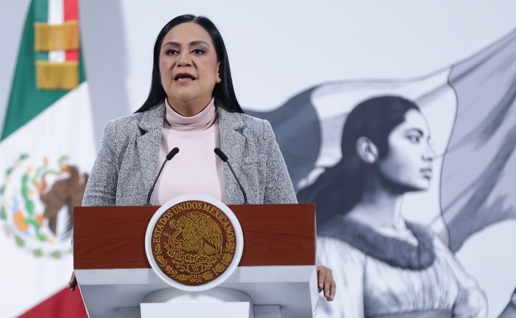 Conferencia de prensa del pueblo encabezada por la presidenta, Claudia Sheinbaum Pardo, en el salón Tesorería de Palacio Nacional. Foto: Fernanda Rojas / EL UNIVERSAL