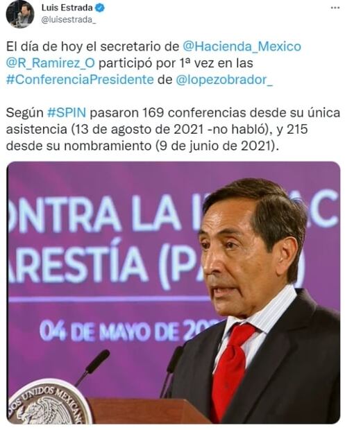 Rogelio Ramírez de la O participó por primera vez en la mañanera de AMLO