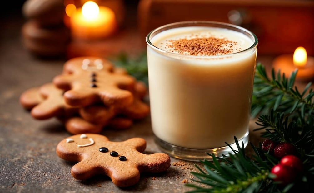 Eggnog, o ponche de huevo. Foto: Imagen creada con AI.