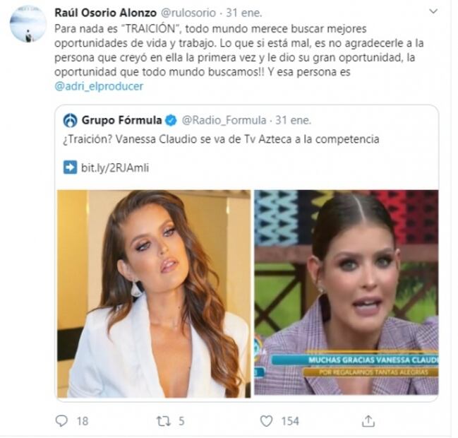 Vanessa Claudio se defiende, la tachan de malagradecida