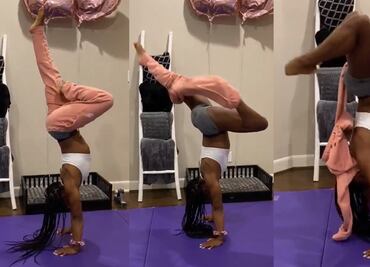 El "imposible" reto de Simone Biles de quitarse los pantalones sin manos