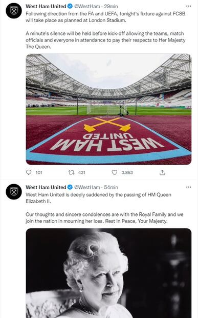 La Premier League y sus clubes lamentan fallecimiento de la Reina Isabell II