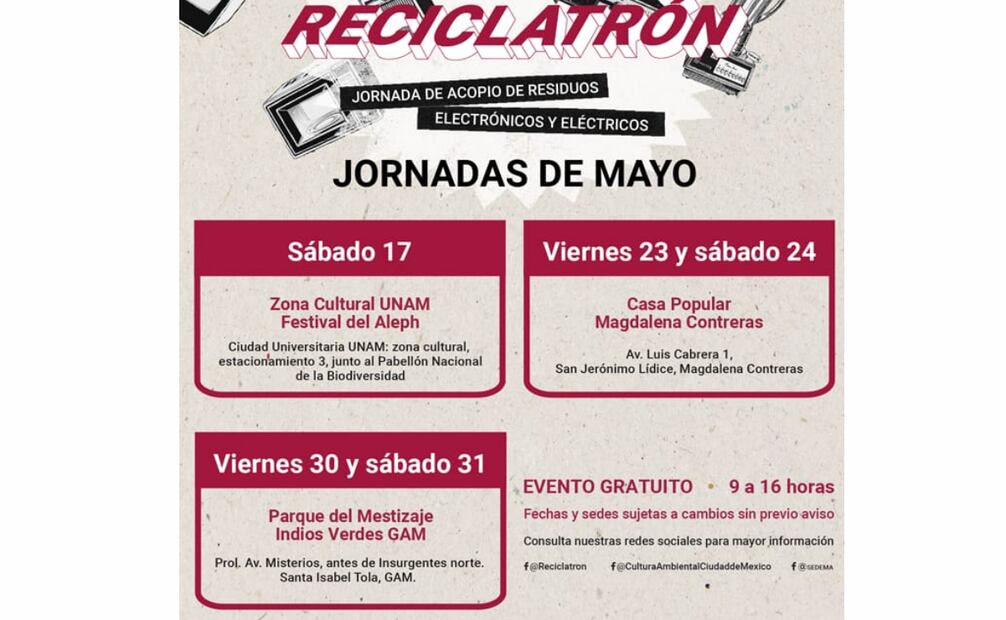 Reciclatrón jornadas de mayo (21/05/2025). Foto: Especial