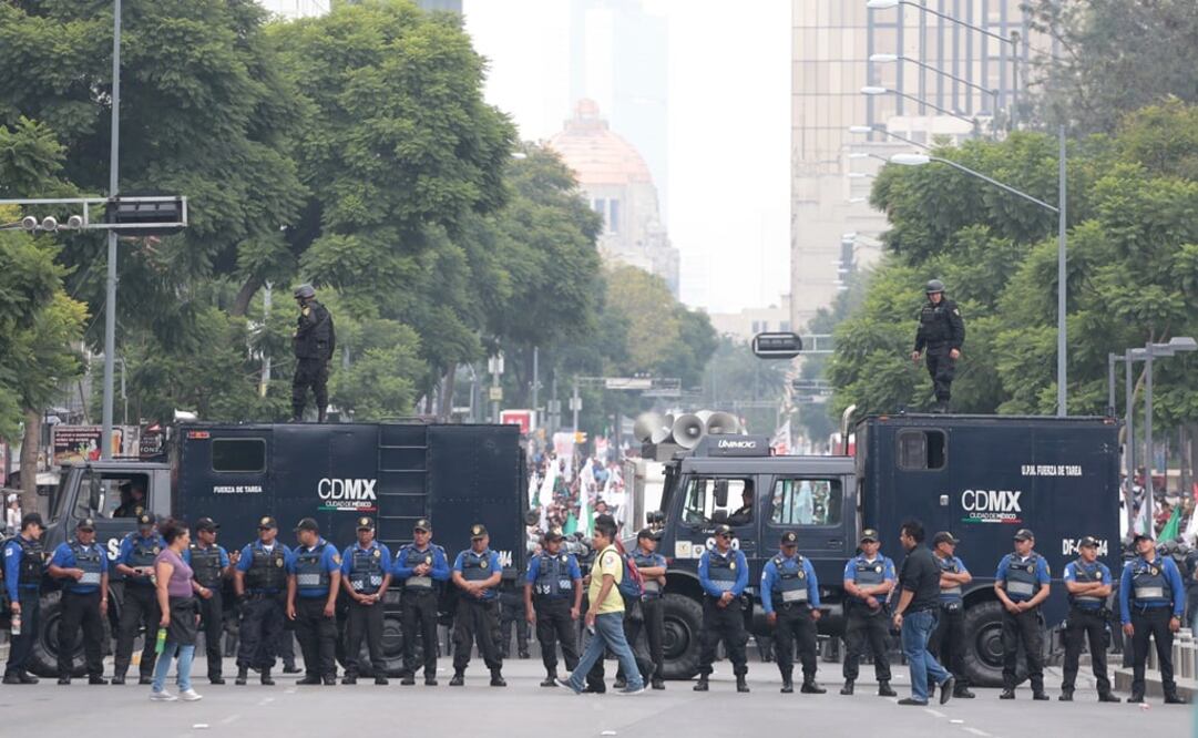 El estado de fuerza que desplegó la SSP fue de mil 816 policías apoyados de 136 vehículos. /Juan Carlos Reyes - EL UNIVERSAL