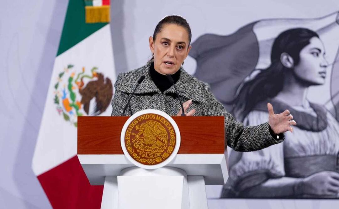 La presidenta Claudia Sheinbaum durante la mañanera del 18 de diciembre del 2025. Foto: Hugo Salvador/ EL UNIVERSAL