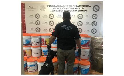 Aseguran 500 kilos de marihuana en empresa de paquetería en Mérida