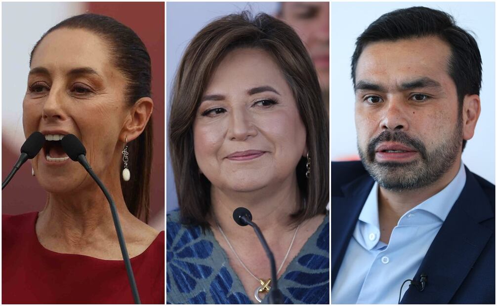 Claudia Sheinbaum, Xóchitl Gálvez y Jorge Álvarez Máynez. Foto: Diego Simón/Berenice Fregoso/Fernanda Rojas/EL UNIVERSAL