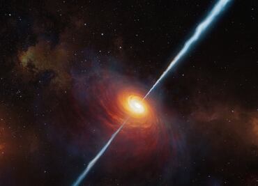 Descubren el cuásar más distante cuyos potentes chorros revelarían datos del universo temprano