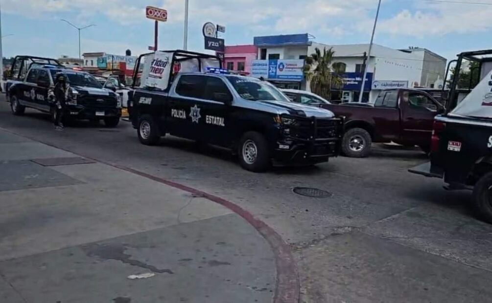 El enfrentamiento en La Paz, Baja California Sur generó una fuerte movilización policiaca (16/04/2025). Foto: Especial
