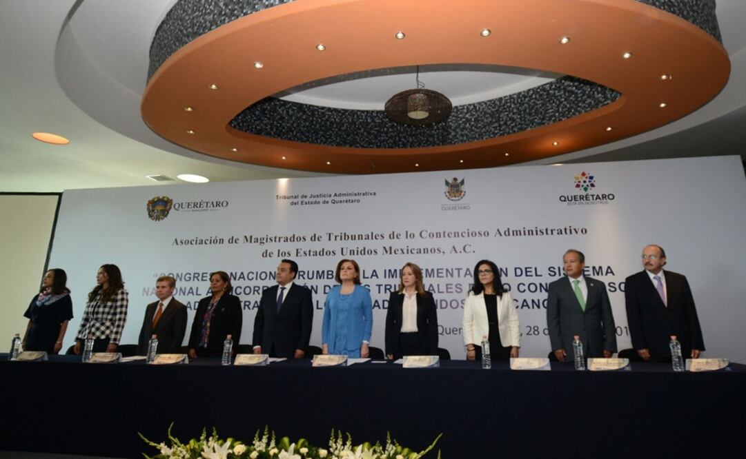 En Querétaro se llevó a cabo el Congreso Nacional Rumbo a la Implementación del Sistema Nacional Anticorrupción de los Tribunales de lo Contencioso Administrativo. /Tomada de @SFP_mx