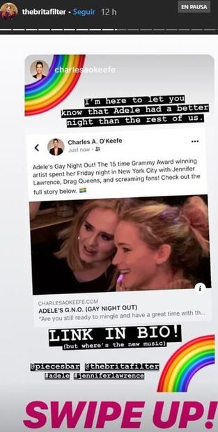 Adele y Jennifer Lawrence se divierten en bar gay