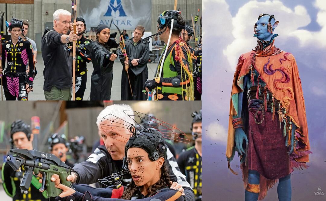 El realizador James Cameron y Oona Chaplin, quien interpreta a Varang, en el set de los 20th Century Fox. Fotos: Mark Feelman 20 Century Fox