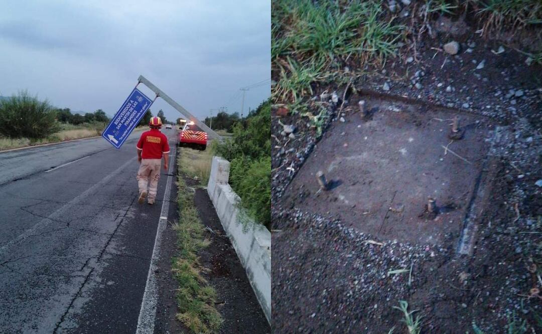 “Quitaron las tuercas y el peso les ganó y al ver que caía huyeron del lugar”, informó Juan Manuel Galván, director de Protección Civil de San Martín de Las Pirámides. Foto: Especial