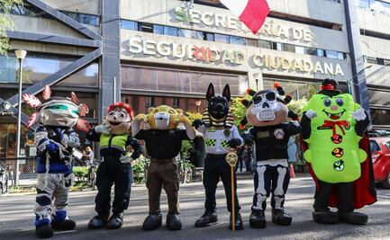 Personajes como Jaguar, Zorro y Polixiote, estás son las botargas de la SSC que participarán en la carrera del Terror del Centro Histórico