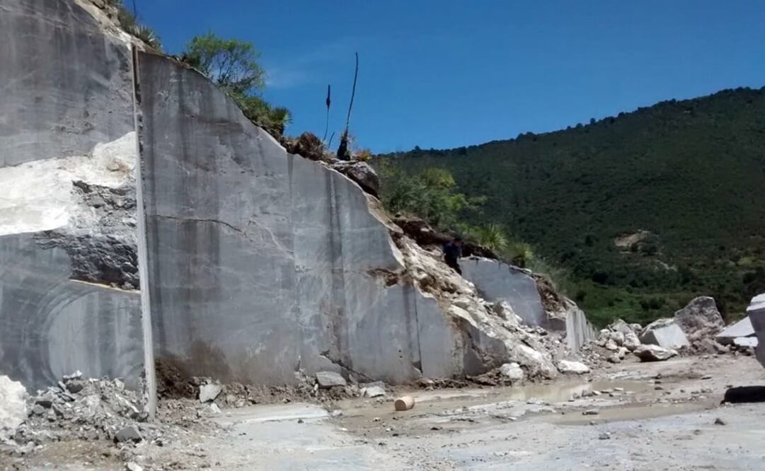 La extracción de mármol dañó ocho mil 489 metros cuadrados de matorral desértico rosetófilo. /Especial - Profepa