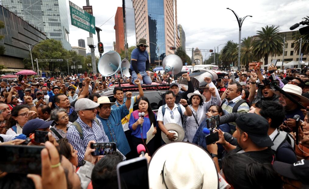 Maestros de la CNTE se manifestaron una vez más sobre Paseo de la Reforma, el 28 de mayo de 2025. Foto: Diego Simón Sánchez / EL UNIVERSAL