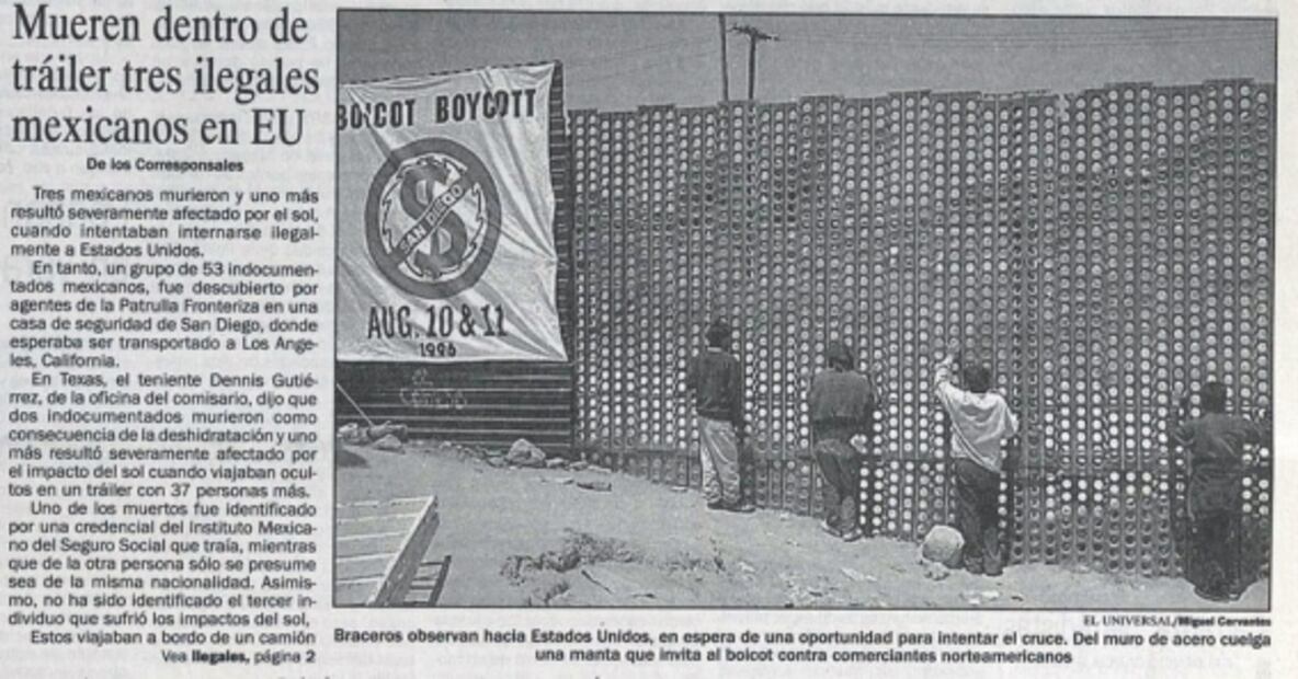 Morir dentro de un tráiler: trágica constante de la inmigración desde los años 90