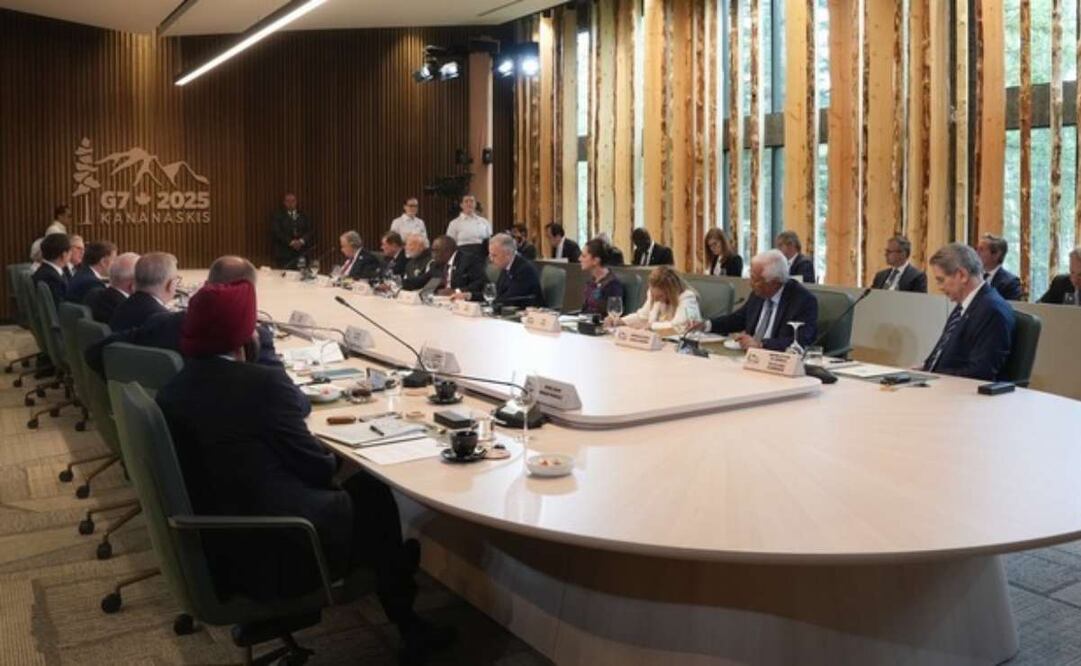Claudia Sheinbaum durante su intervención en la Cumbre del G7. Foto: Especial