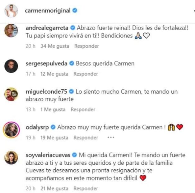Carmen Muñoz despide a su papá en redes sociales: "Descansa en paz papá"
