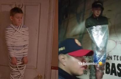 “¡Así nos llevamos!”: Emplayan a su amigo a un árbol y esto pasó cuando llegó la policía VIDEO