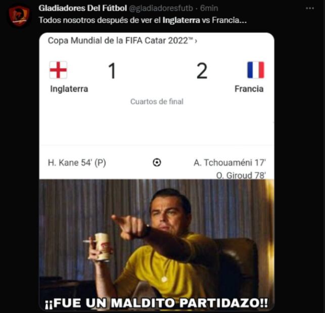 Inglaterra cae ante Francia con penal fallado de Harry Kane; estos son los mejores memes del partido