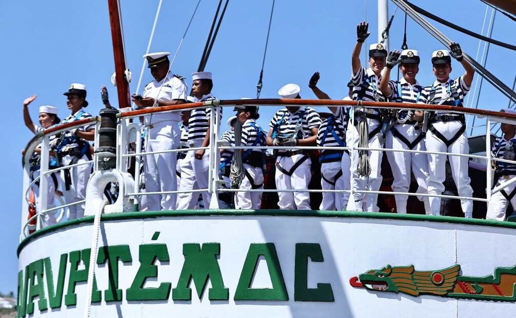 Zarpe del Buque Escuela Velero Cuauhtémoc, el cual iniciará Crucero de Instrucción "Consolidación de la Independencia de México 2025". Foto: Berenice Fregoso/ EL UNIVERSAL